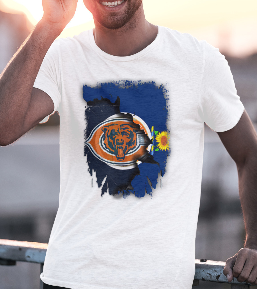 Kansas Sunflower With Chicago Bears T-Shirt