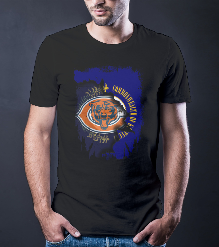 Commonwealth Of Kentucky With Chicago Bears T-Shirt