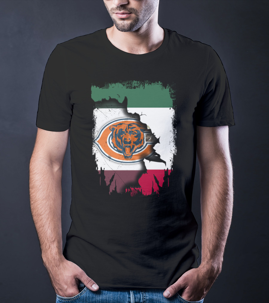 Together Mexico Bears Flag Icon Rip T-Shirt