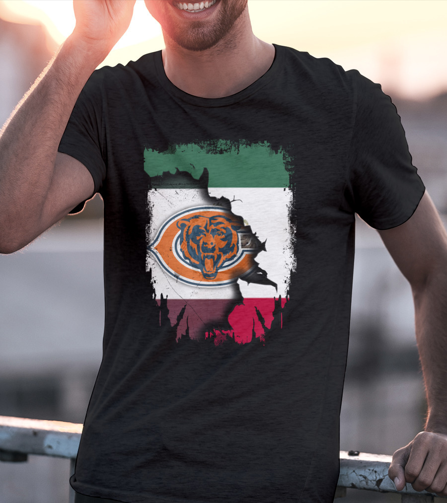 Together Mexico Bears Flag Icon Rip T-Shirt