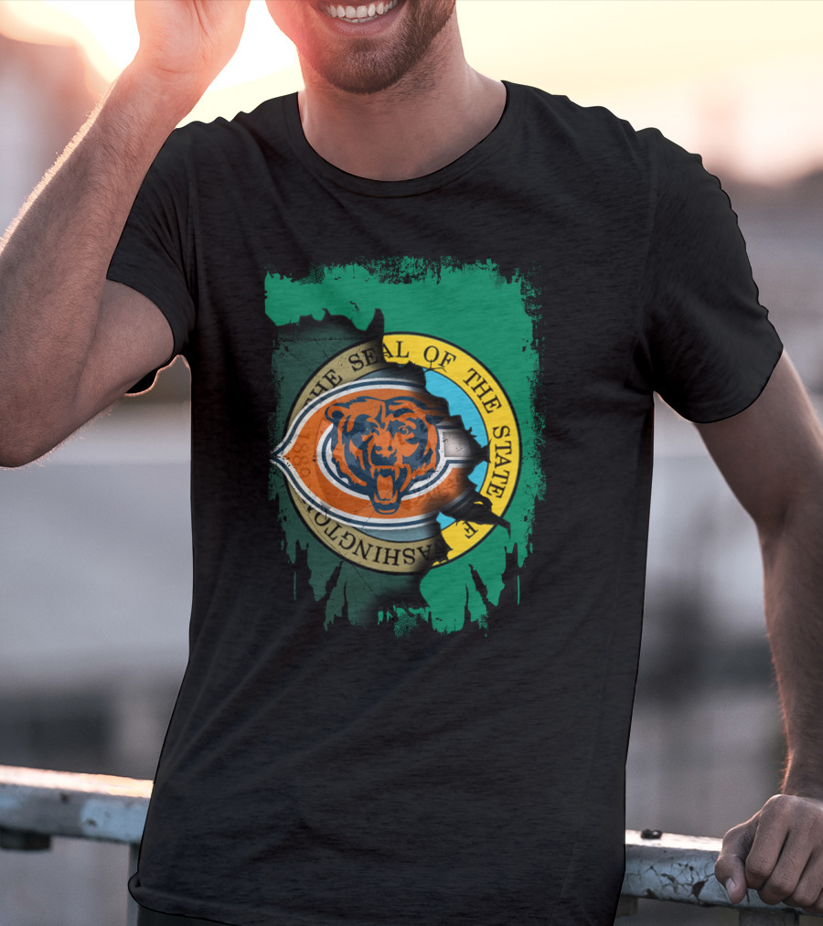 Together Washington Seal With Chicago Bears Logo Integration T-Shirt
