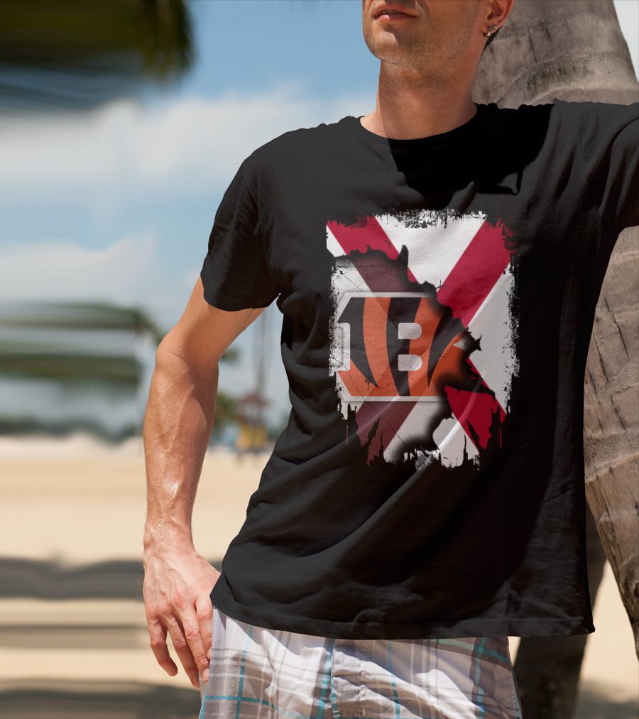 Together Alabama Red X With Cincinnati Bengals Stripes T-Shirt