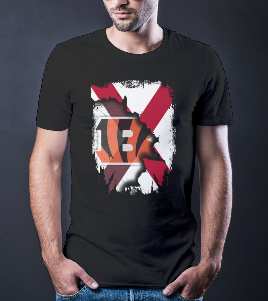 Together Alabama Red X With Cincinnati Bengals Stripes T-Shirt