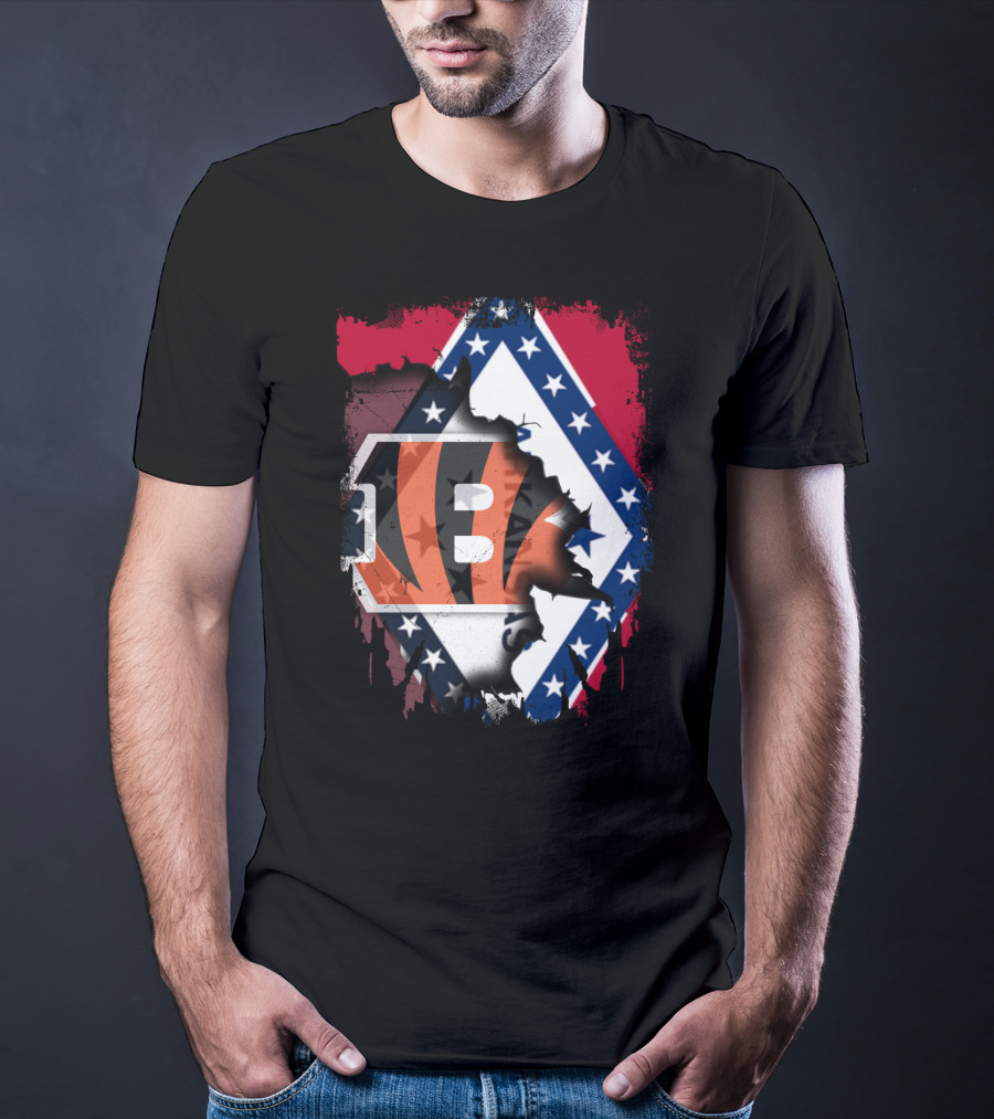 Arkansas Flag Merged With Cincinnati Bengals T-Shirt