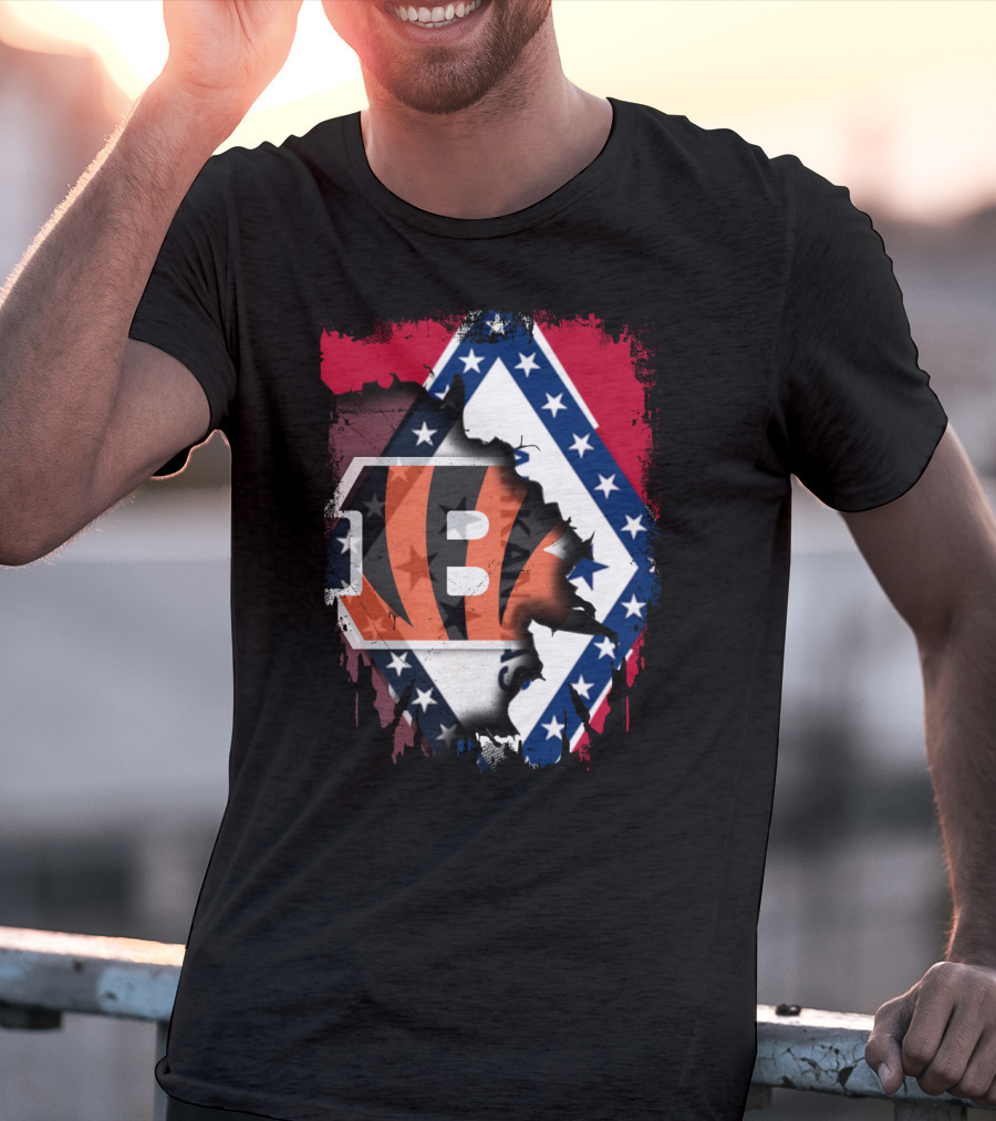 Arkansas Flag Merged With Cincinnati Bengals T-Shirt