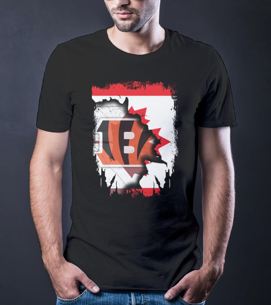 Together Canada With Cincinnati Bengals Flag Fusion T-Shirt