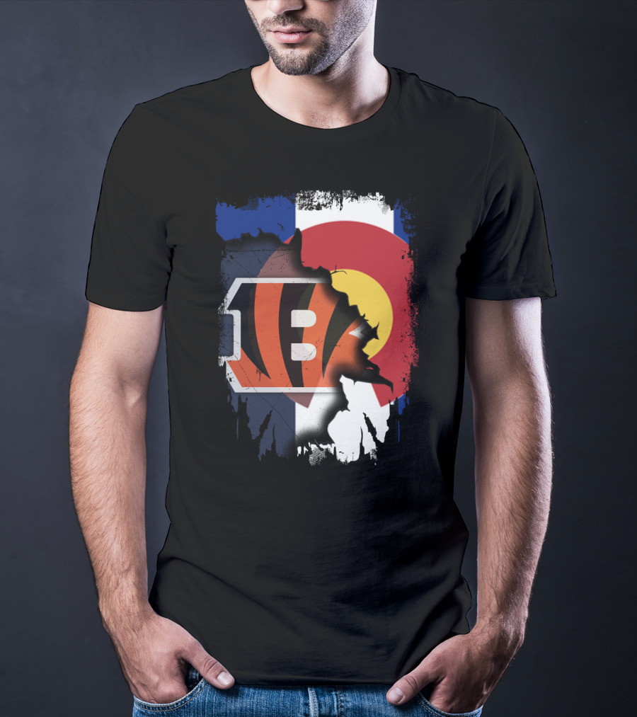 Colorado Bengals Logo With State Flag Elements T-Shirt