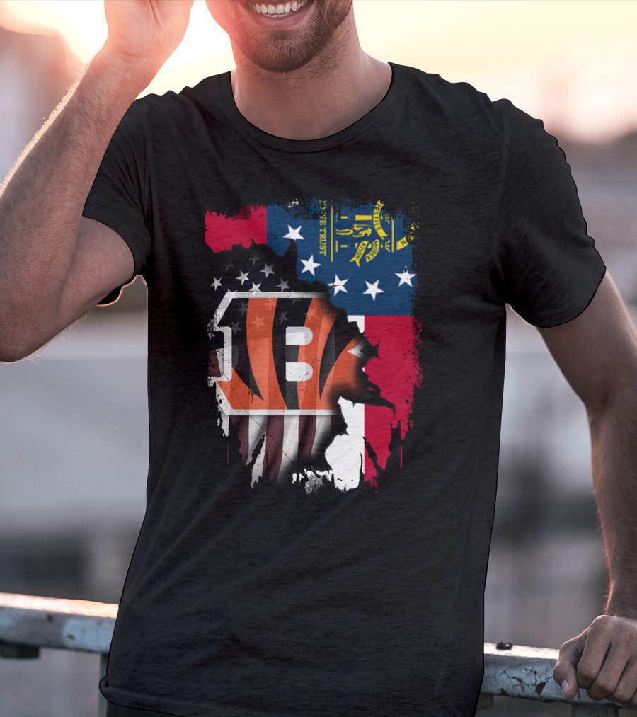 Georgia Flag And Bengals Logo Together T-Shirt