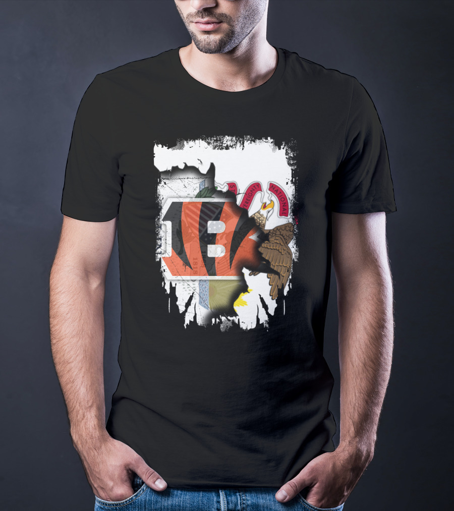 Illinois State Pride With Cincinnati Bengals Logo And Seal T-Shirt