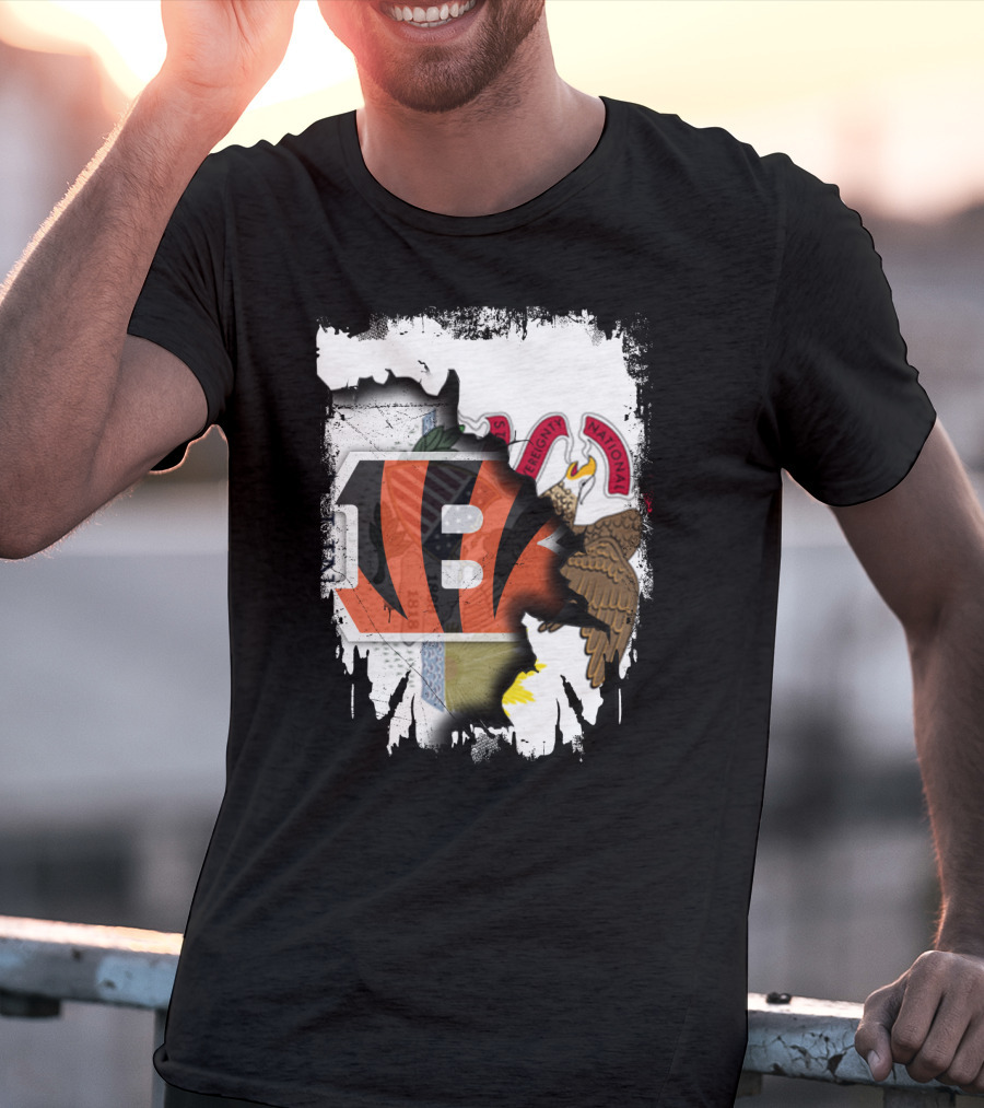 Illinois State Pride With Cincinnati Bengals Logo And Seal T-Shirt