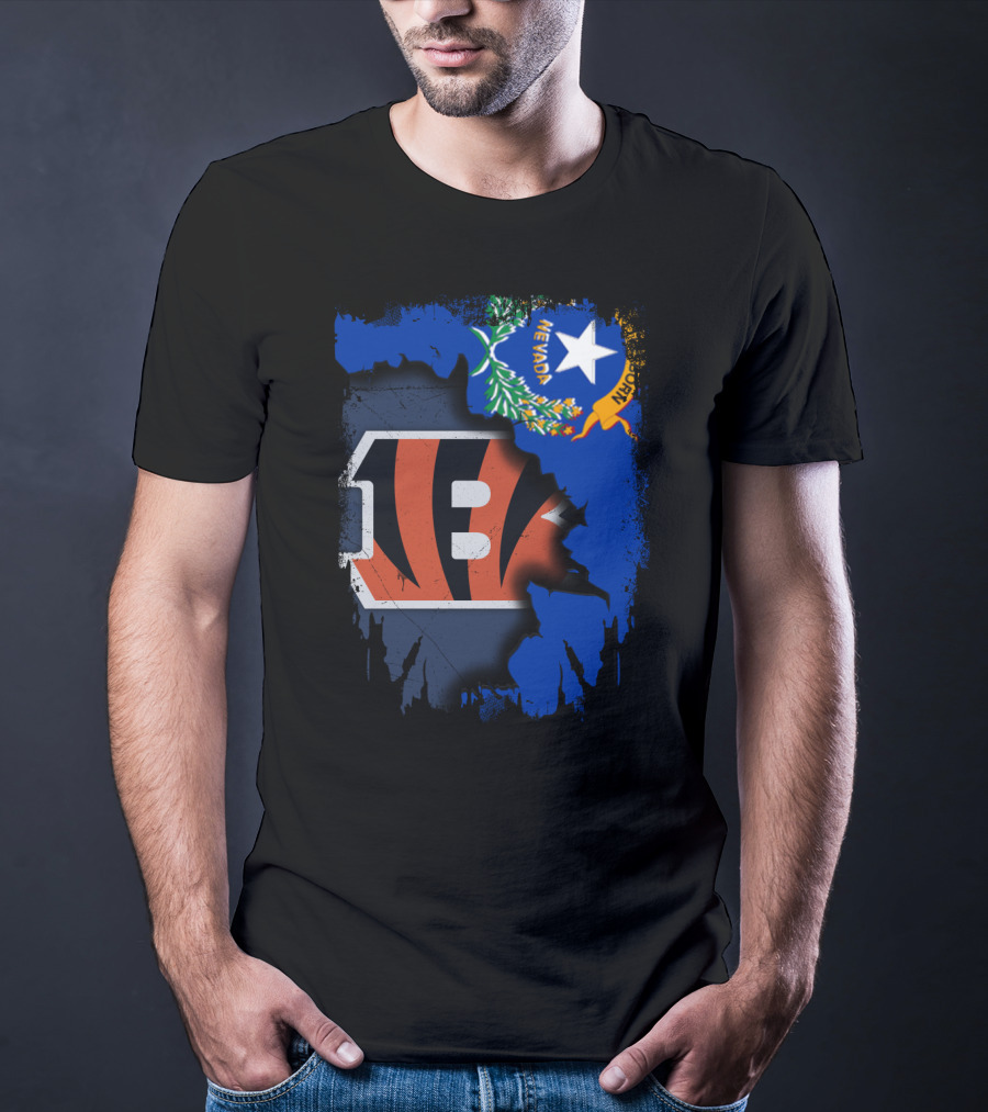 Nevada State With Cincinnati Bengals Logo Integration T-Shirt