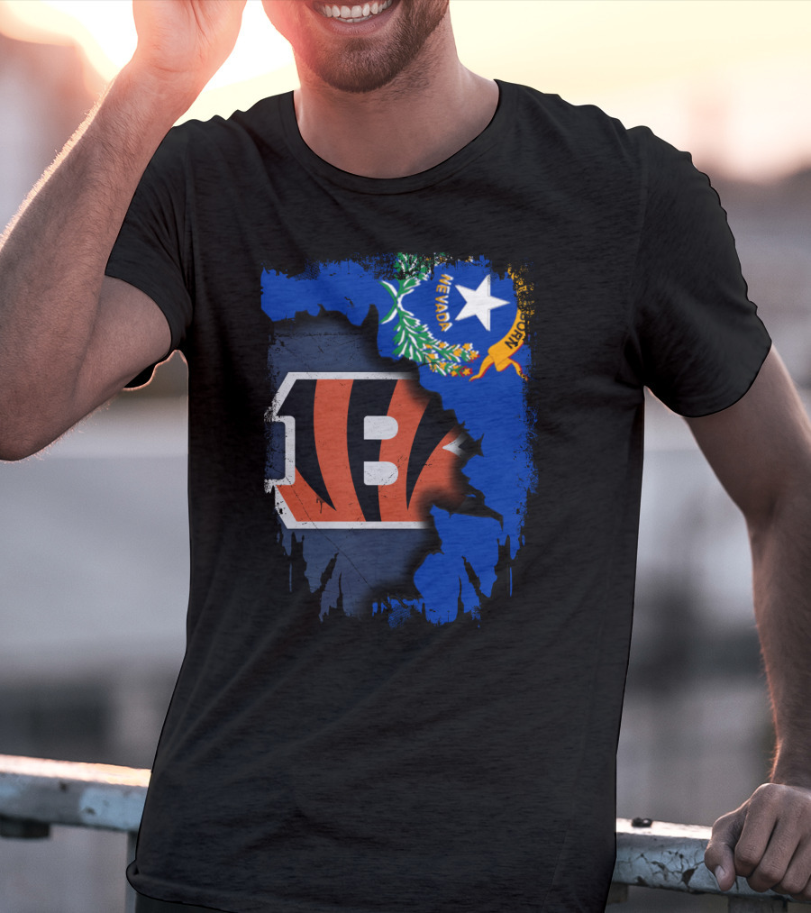 Nevada State With Cincinnati Bengals Logo Integration T-Shirt