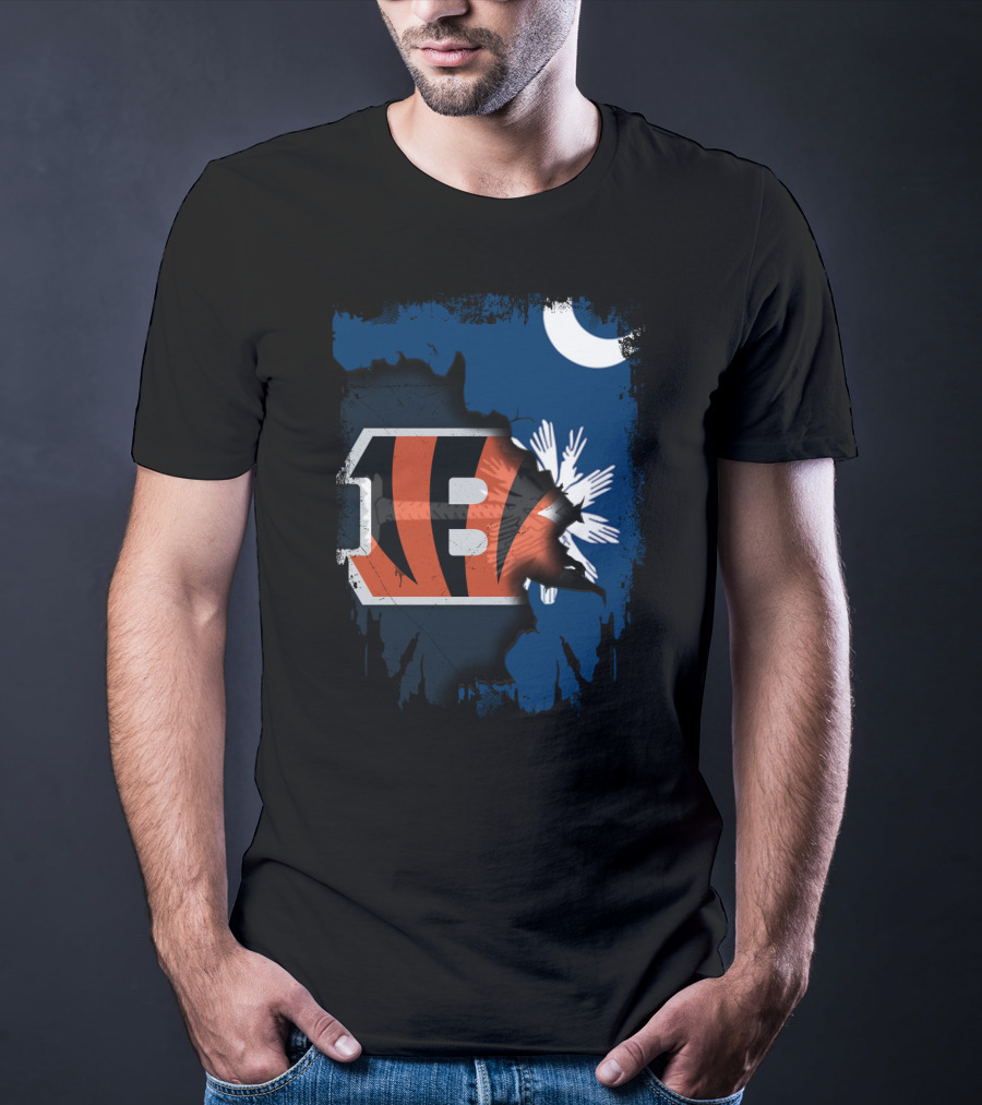 Together South Carolina With Bengals Logo And State Flag T-Shirt