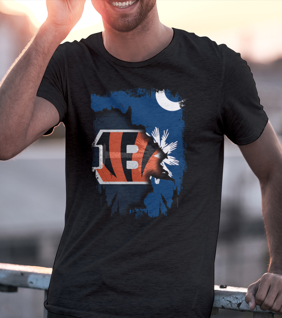 Together South Carolina With Bengals Logo And State Flag T-Shirt