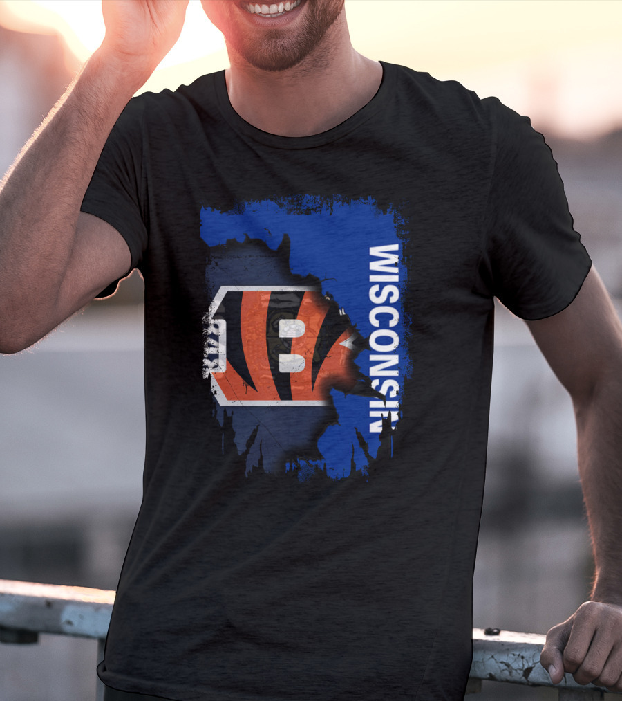 Wisconsin Pride With Cincinnati Bengals Logo Integration T-Shirt