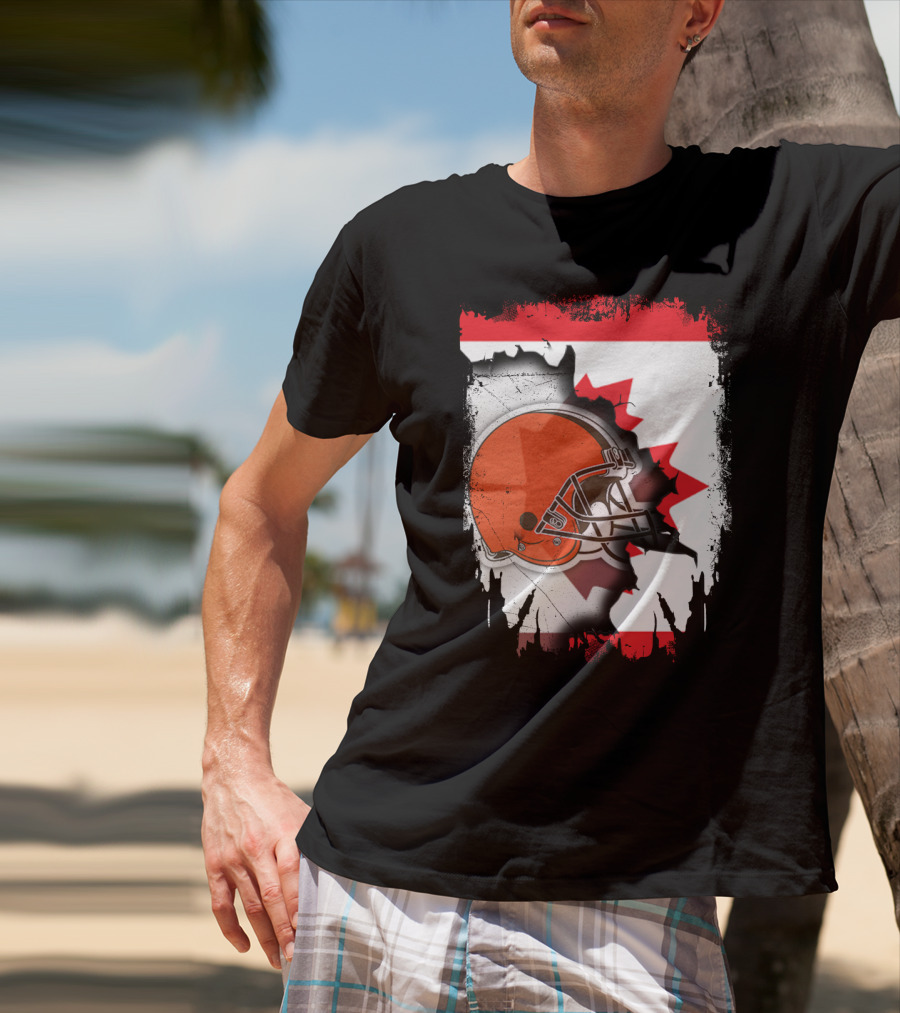 Canada And Browns Helmet T-Shirt