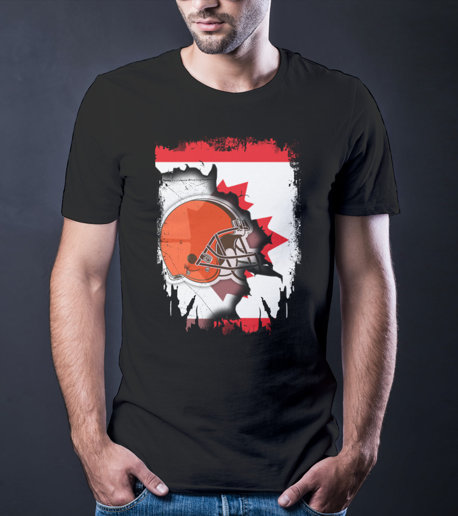 Canada And Browns Helmet T-Shirt