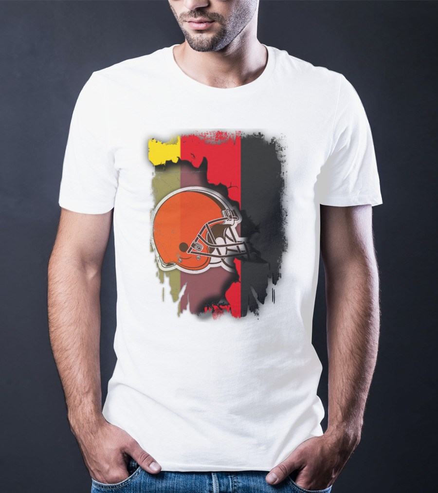 Germany Flag With Cleveland Browns Helmet T-Shirt