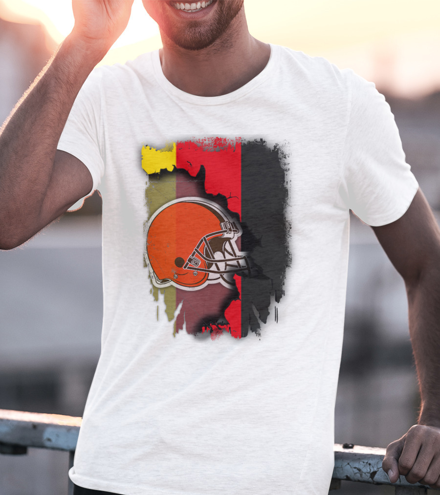 Germany Flag With Cleveland Browns Helmet T-Shirt