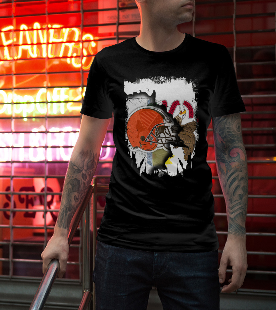 Together Illinois Integrity With Browns Helmet Eagle T-Shirt