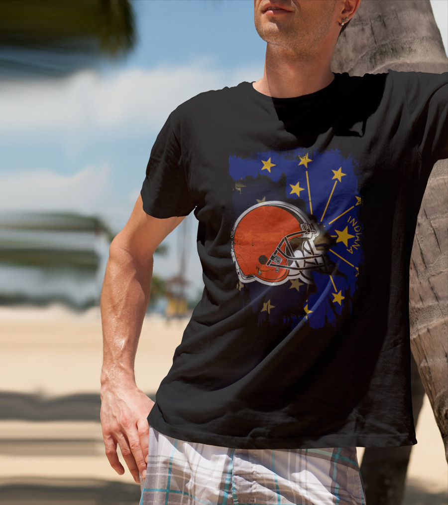 Together Indiana With Browns Helmet And Stars T-Shirt