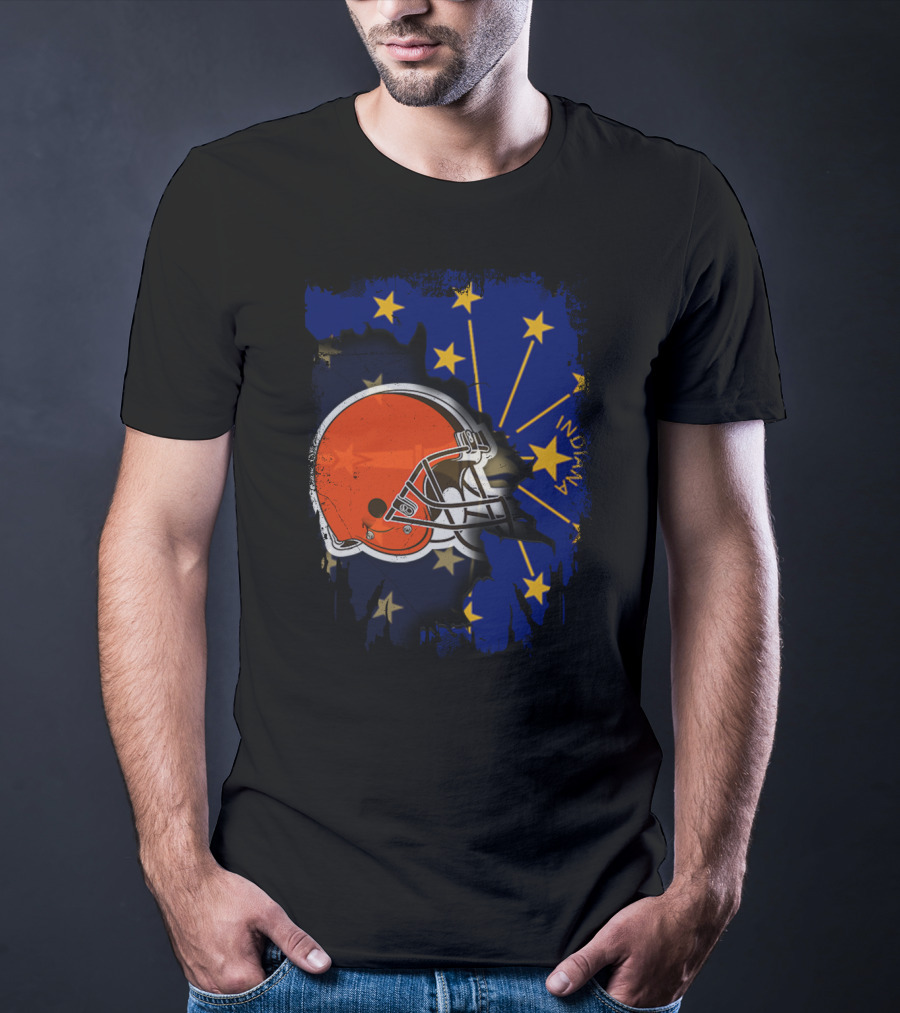 Together Indiana With Browns Helmet And Stars T-Shirt