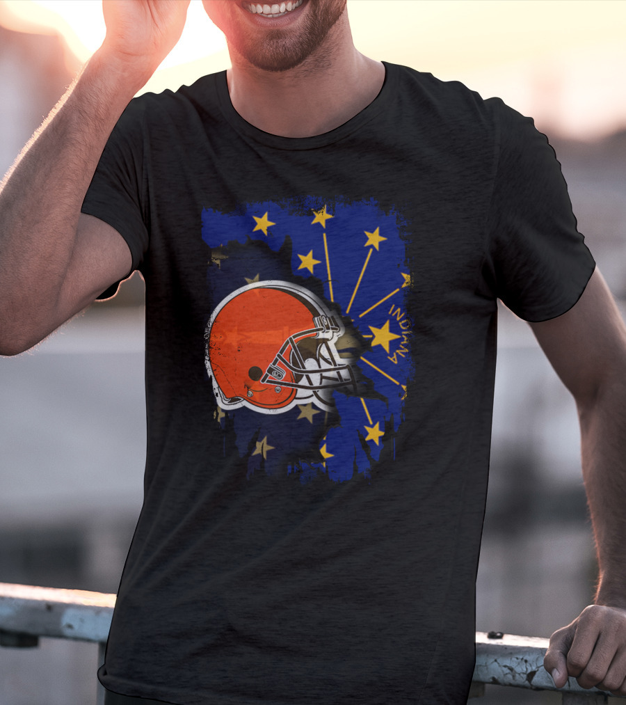 Together Indiana With Browns Helmet And Stars T-Shirt