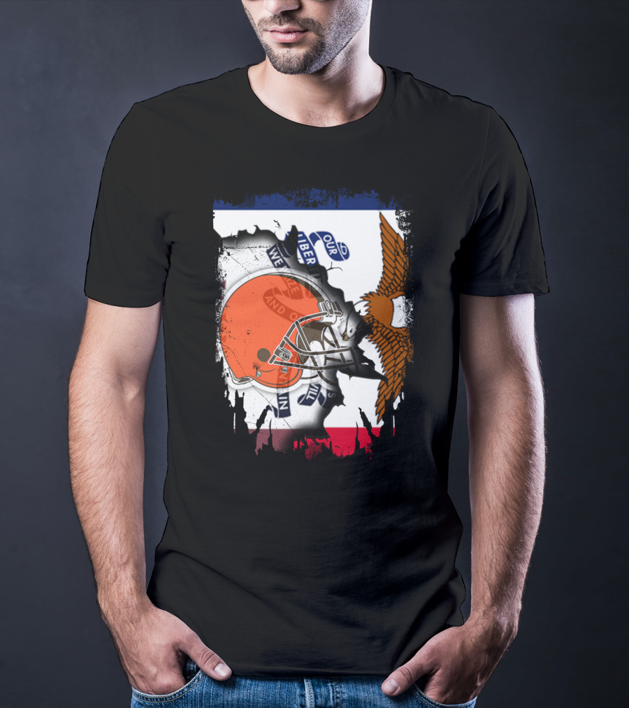 Together Iowa With Browns Helmet And Eagle Flag Elements T-Shirt