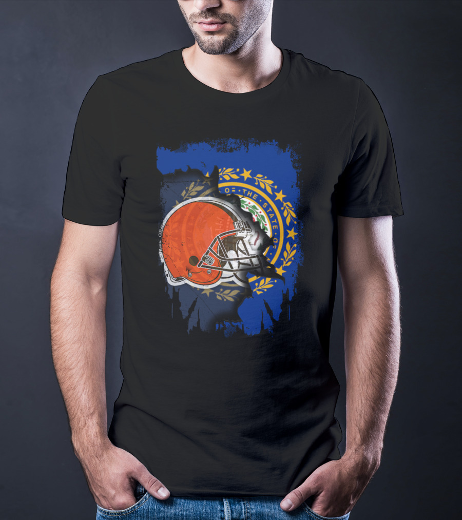 Together New Hampshire With Browns Helmet And State Seal Integration T-Shirt
