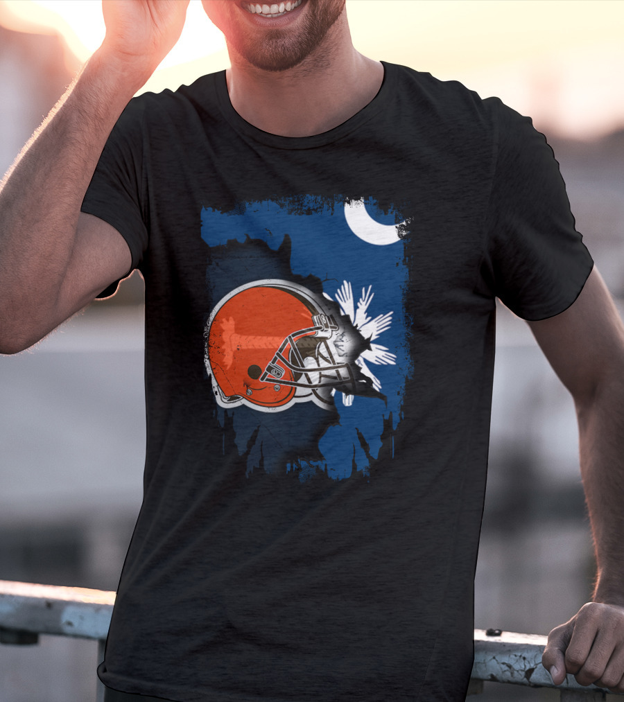 Together South Carolina Browns Helmet Palmetto Crescent Moon T-Shirt