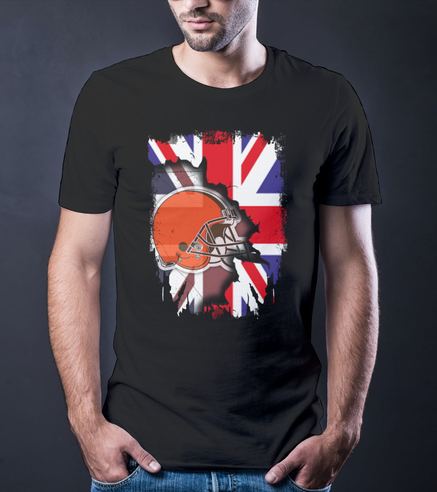Together United Kingdom Cleveland Browns Helmet Union Jack T-Shirt
