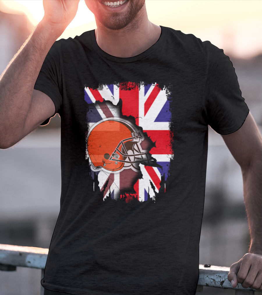 Together United Kingdom Cleveland Browns Helmet Union Jack T-Shirt