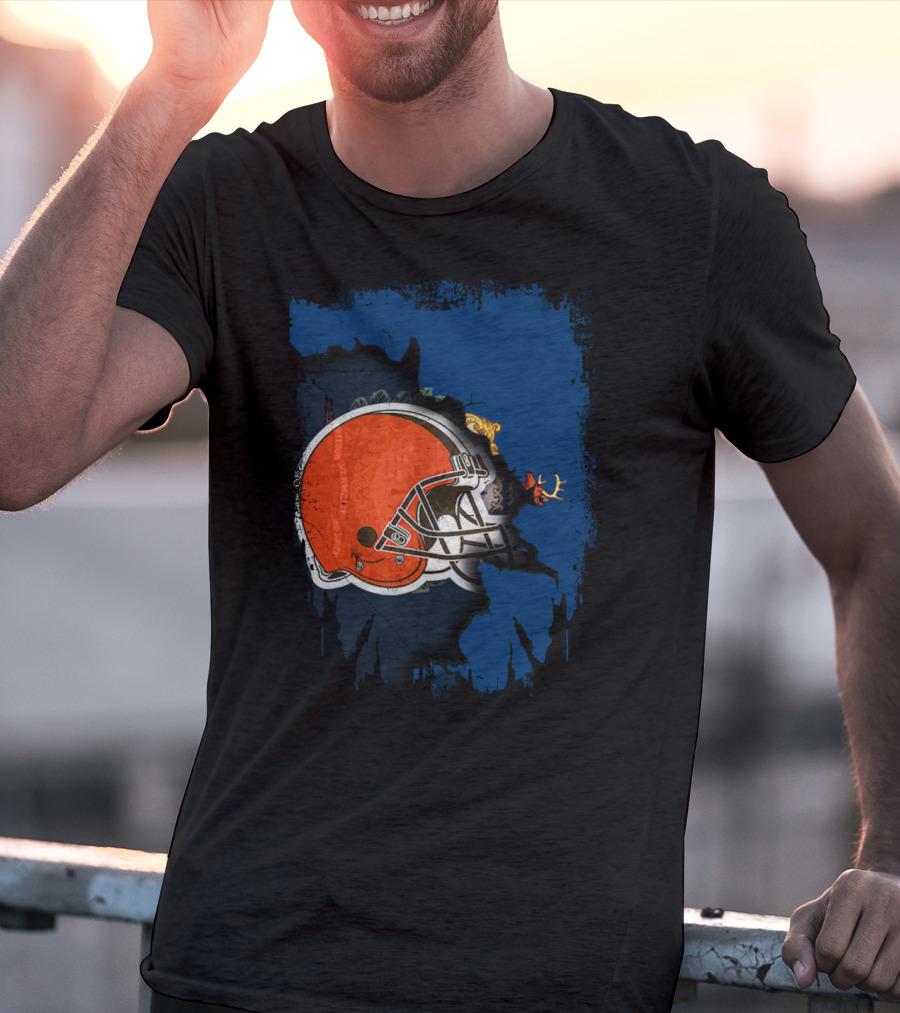 Together Vermont Cleveland Browns Football Helmet T-Shirt