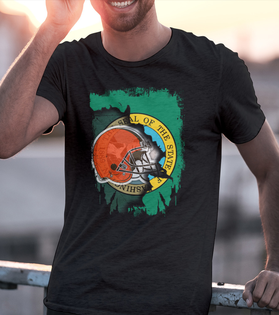 Together Washington State Seal Browns Helmet T-Shirt