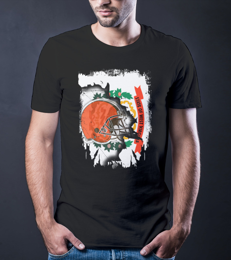 State Of West Virginia Cleveland Browns Helmet T-Shirt