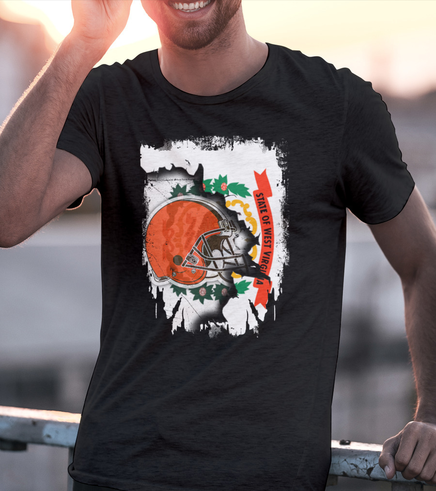 State Of West Virginia Cleveland Browns Helmet T-Shirt