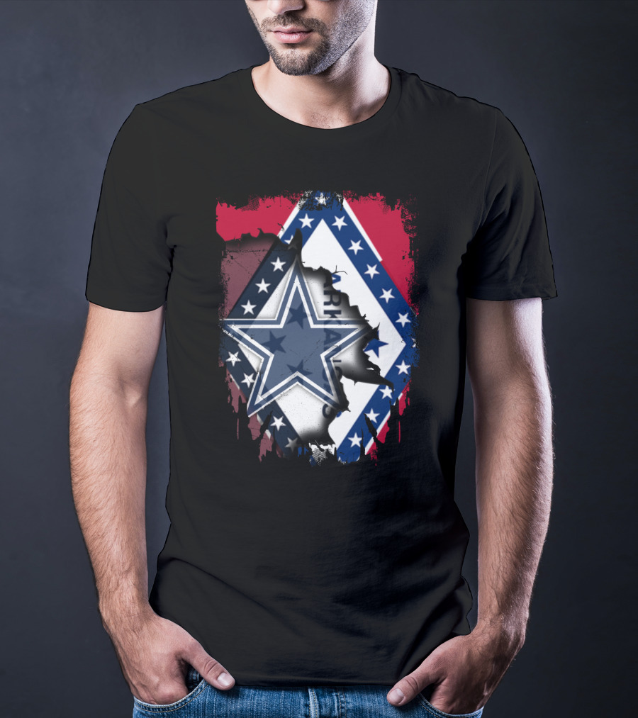 Arkansas Flag With Dallas Cowboys Star T-Shirt