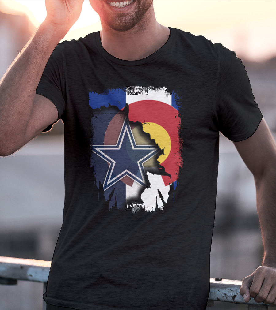 Together Colorado Dallas Cowboys Flag Star Display T-Shirt