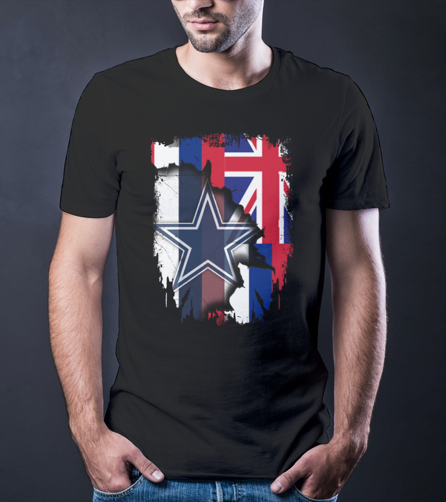 Hawaii Together With Dallas Cowboys Star And Hawaiian Flag Fusion T-Shirt