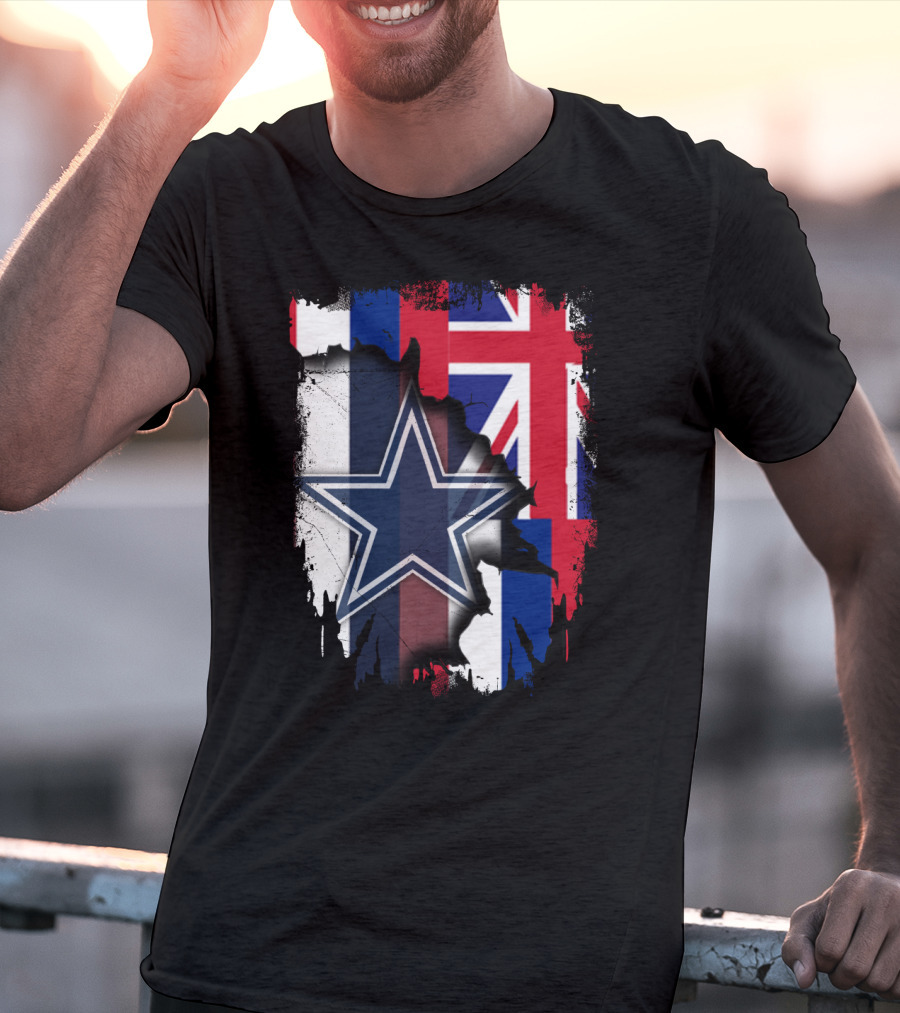 Hawaii Together With Dallas Cowboys Star And Hawaiian Flag Fusion T-Shirt