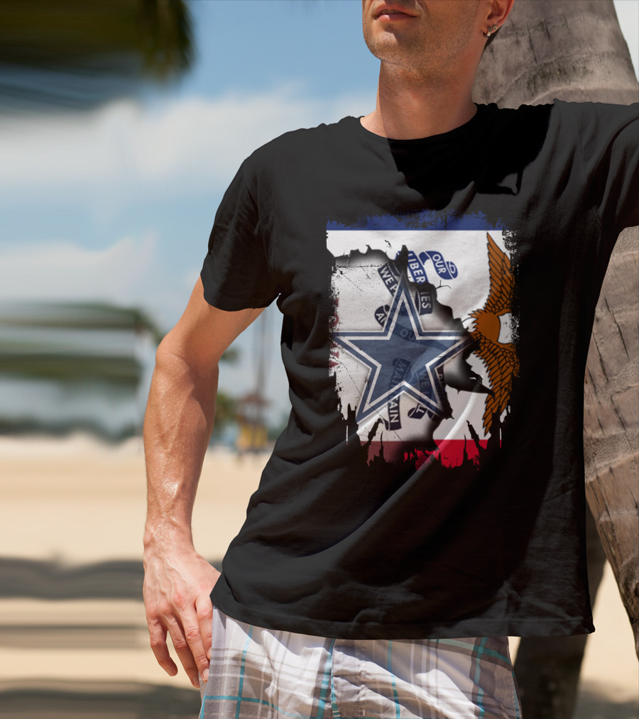 Together Iowa With Cowboys Dallas Star And Eagle Flag T-Shirt