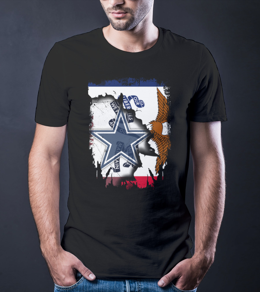 Together Iowa With Cowboys Dallas Star And Eagle Flag T-Shirt