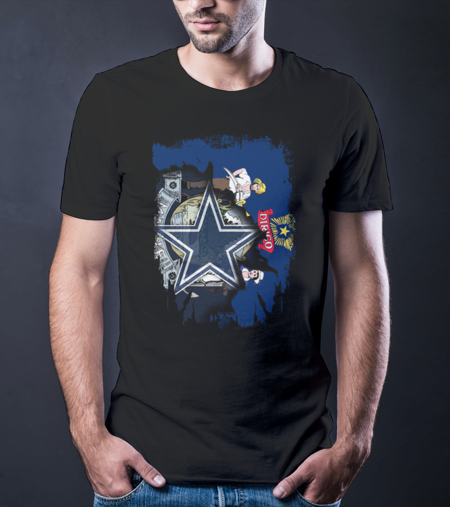 Maine State And Texas Cowboys Star Fusion T-Shirt
