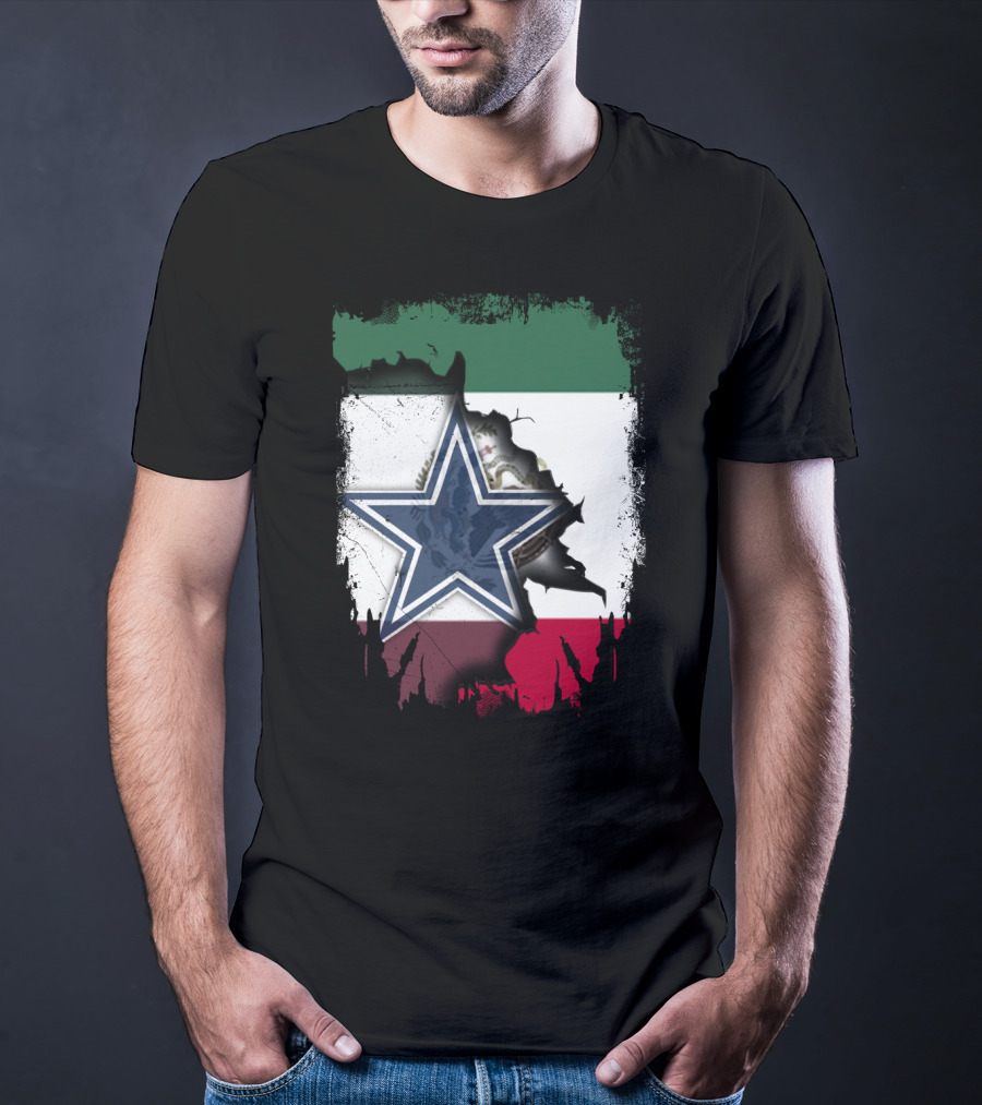 Together Mexico Dallas Cowboys Flag Star T-Shirt