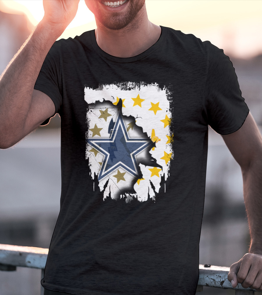 Together Rhode Island With Dallas Cowboys Star And State Symbol Stars T-Shirt