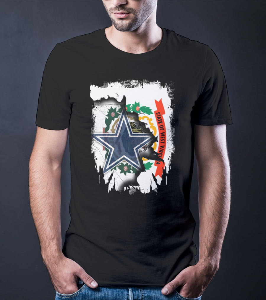 State Of West Virginia And Dallas Cowboys Star Fusion T-Shirt