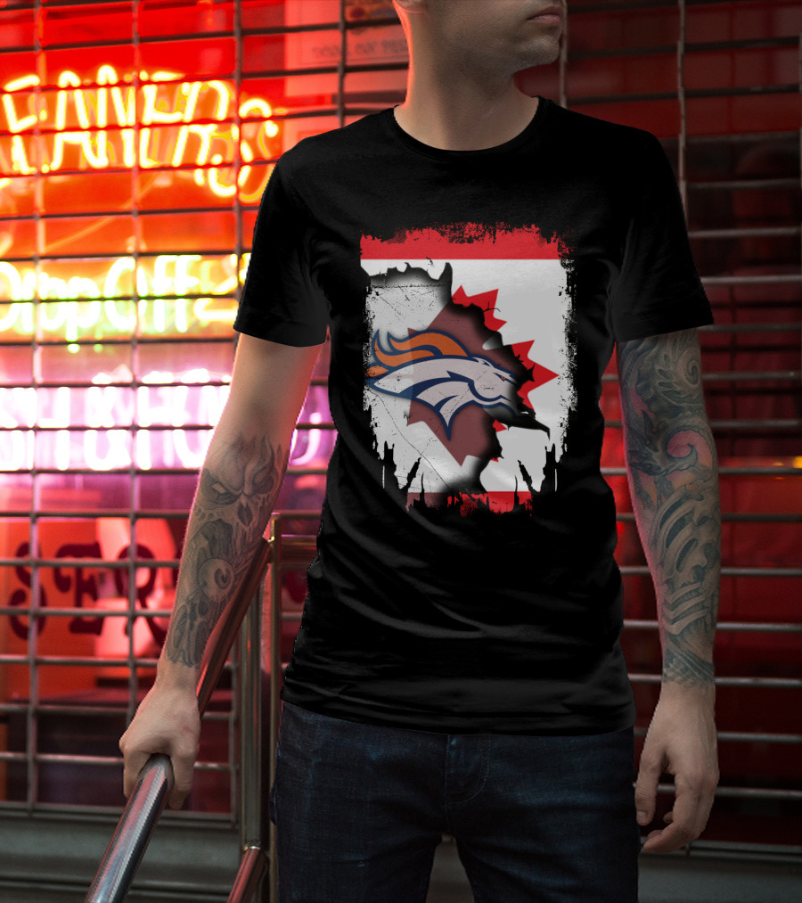 Together Canada Broncos Maple Leaf Flag NFL T-Shirt