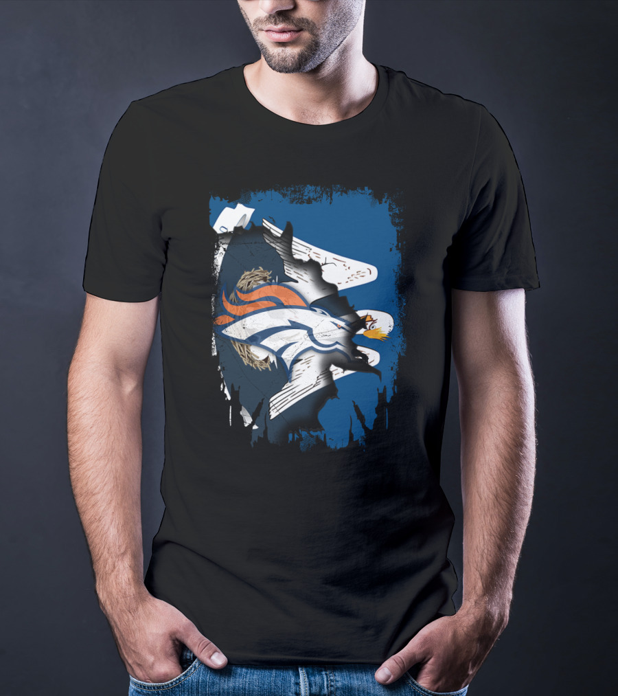 Together Louisiana With Denver Broncos And American Eagle Blend T-Shirt