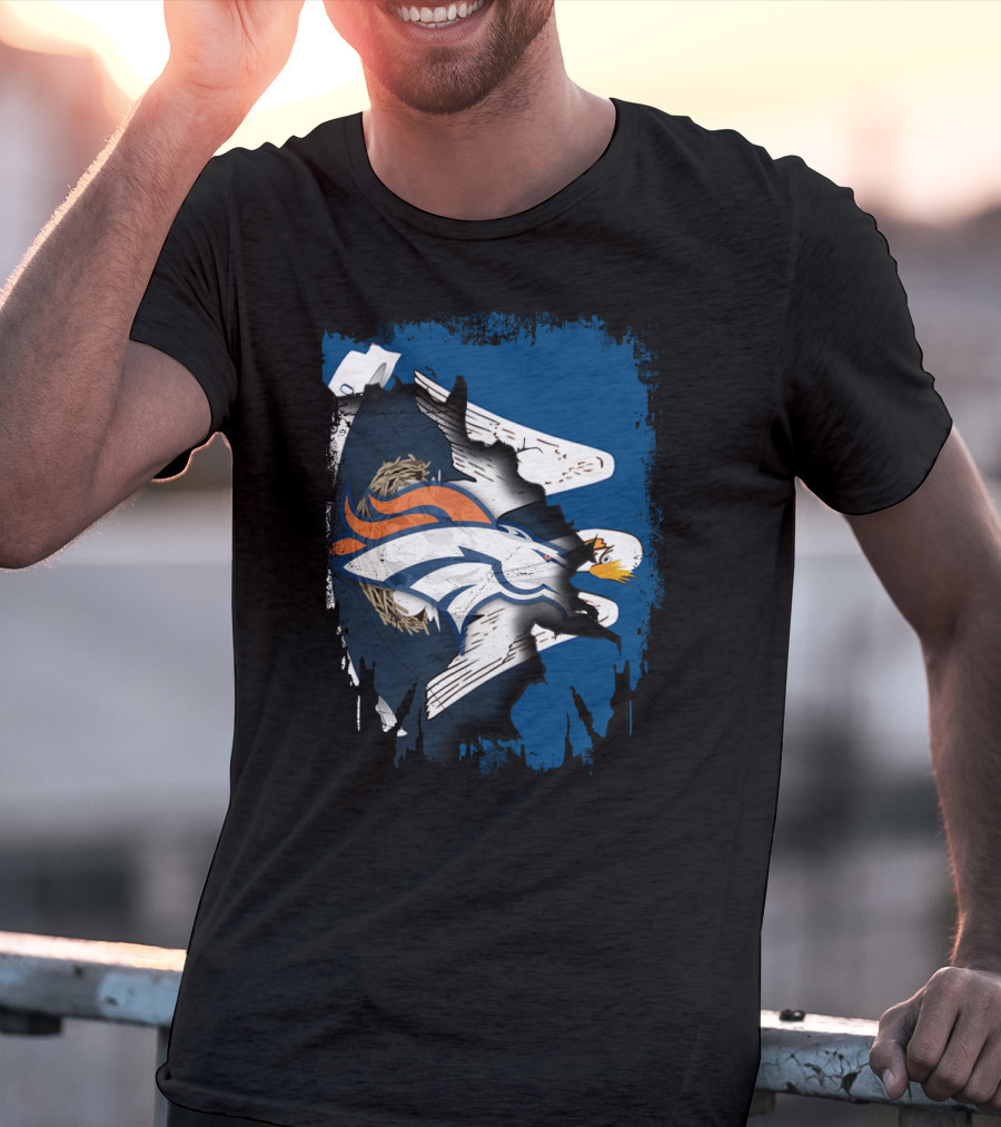 Together Louisiana With Denver Broncos And American Eagle Blend T-Shirt