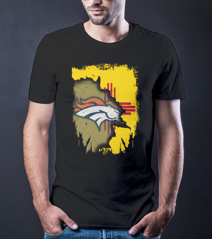 Together New Mexico With Denver Broncos Logo And Zia T-Shirt